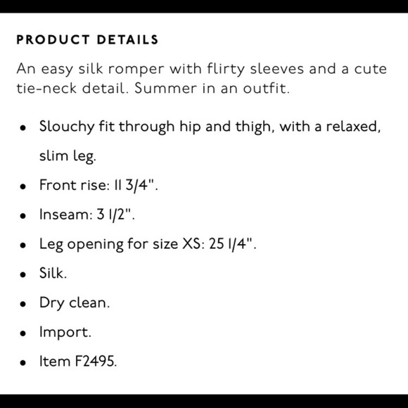 100% Silk Madewell Romper - Picture 3 of 8